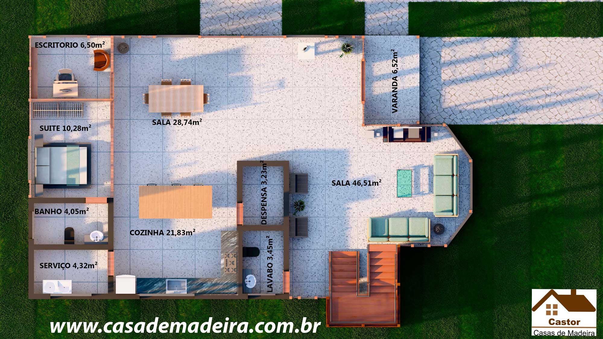 Casa de Madeira Modelo Russia