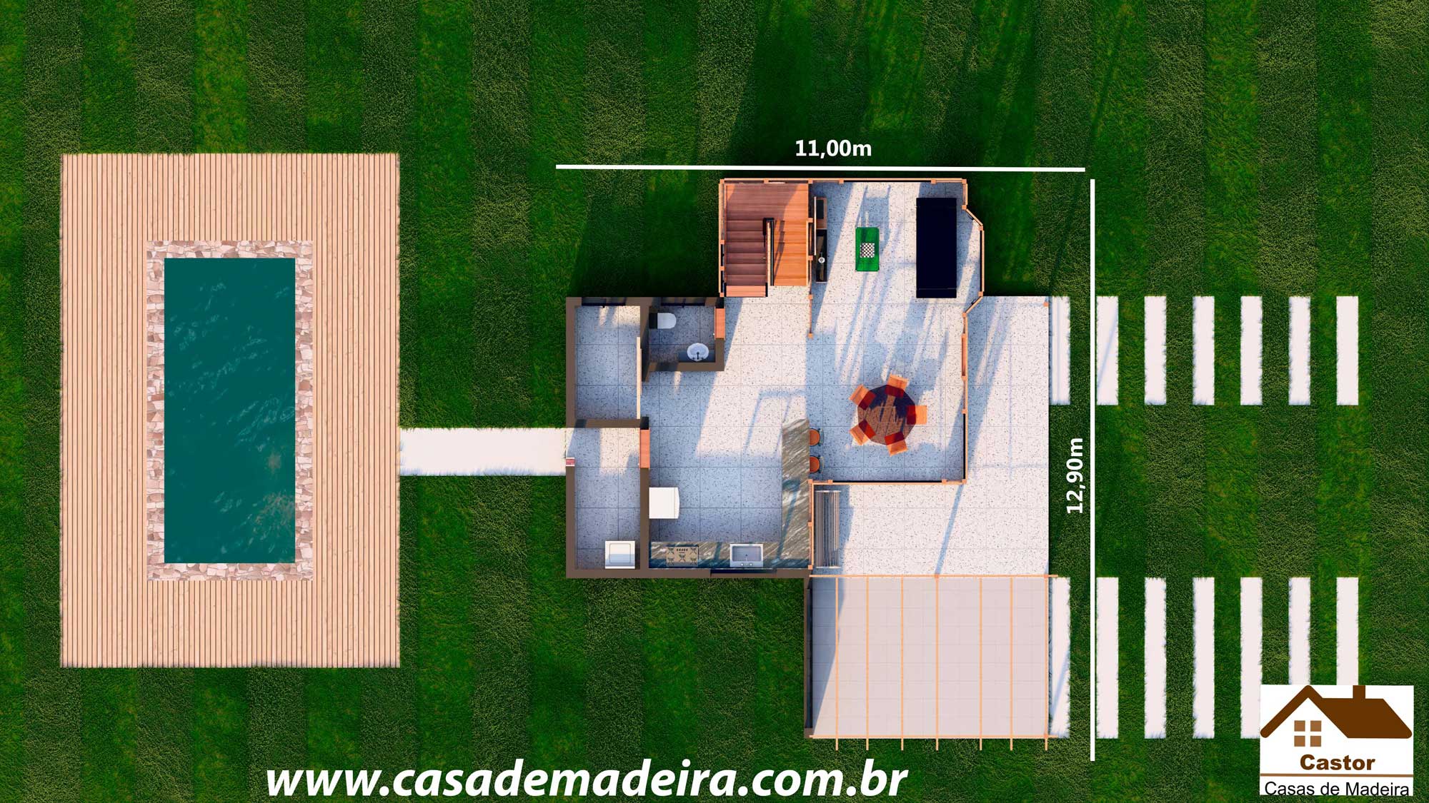 Casa de Madeira Modelo São Francisco 2