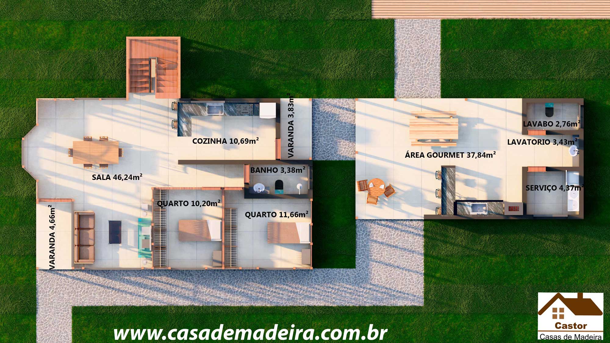 Casa de Madeira Modelo Viena 2